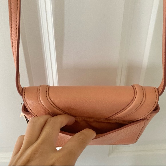 Tory Burch Slim Amanda Cross Body crossbody bag purse logo salmon cantaloupe TAG - Picture 7 of 12